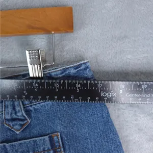 Venezia Jeans Shorts Womens 14 Blue Mid Rise Lace‎ Up Cotton Denim Medium Wash thumbnail 5
