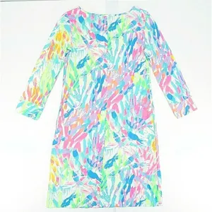 New Lilly Pulitzer Marlowe Dress Sparkling Sands X-Small‎ XS (26014) L/Sleeve thumbnail 4