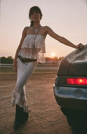 Nwt free people Love You So Lace Tube cream $98 fall casual revolve Summer boho thumbnail 1