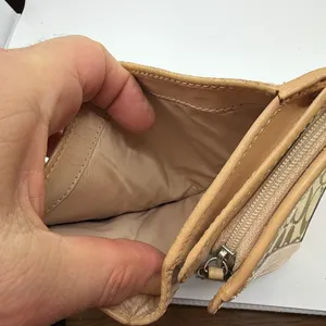 Coach Signature C Trifold Beige Canvas Wallet thumbnail 8