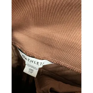 Athleta Venice Wide Leg Pant Chocolate Brown High Rise Ribbed Waist XXS Pockets thumbnail 7
