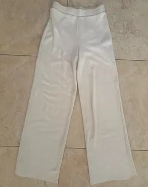 ZARA Sweater Wide-Leg Knit Pants Beige thumbnail 1