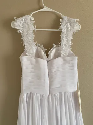 Mingda White Lace Floral Off The Shoulder Wedding Dress thumbnail 10