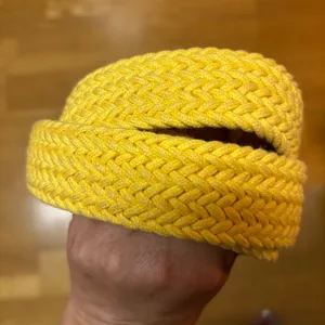 The Limited Vtg Leather Butter Yellow Woven Quiet Luxury Coastal Fisherman Belt M/L thumbnail 1
