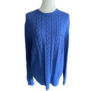 Nautica Cable knit Crewneck Sweater Royal Blue Large thumbnail 12