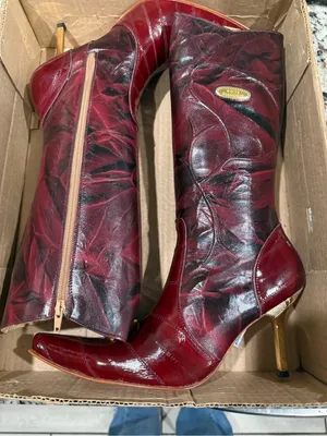 White Diamond Vintage-Inspired Genuine Eel Skin Western Boots thumbnail 10