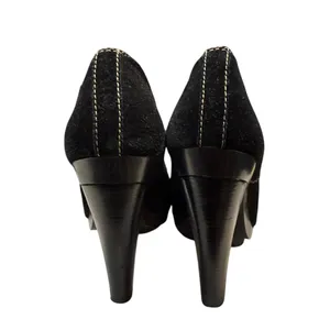Michael Kors 6M Black Suede Oxford‎ Booties Lace Up Platform Heels Witchy Y2K thumbnail 6