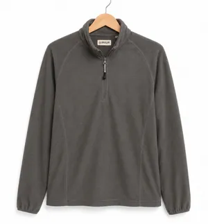 Magellan Outdoors Grey Lightweight Fleece Quarter Zip Pullover Jacket Athletic L thumbnail 1