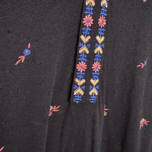 Lucky Brand Black Colorful Floral Embroidered Tunic Top Size S thumbnail 9