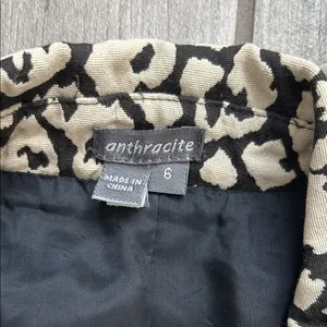 Elegant Black and cream Leopard Print Trench Coat thumbnail 2