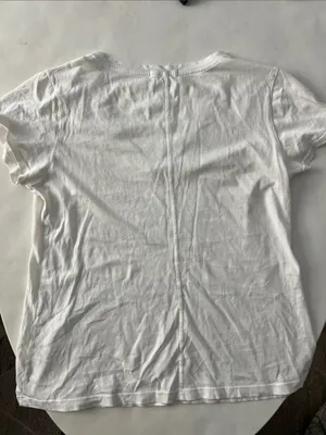 No End Denim Supima Cotton Deep V-Neck Tee White Small $59 thumbnail 5