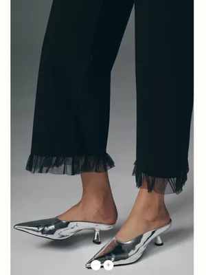 Anthropologie Maeve Colette Tulle High-Rise Wide-Leg Cropped Pants thumbnail 4