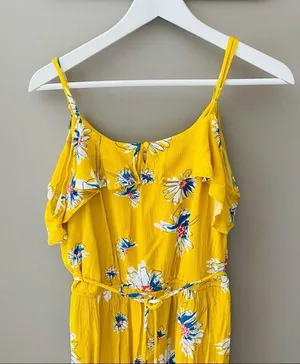 Charming Charlie Floral Print Maxi Dress Yellow Sz Medium thumbnail 2