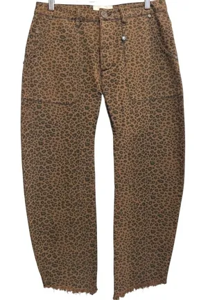 Free People‎ One Teaspoon Harem Cheetah Sinner Pants Barrel Jeans Tobacco 26 S thumbnail 1
