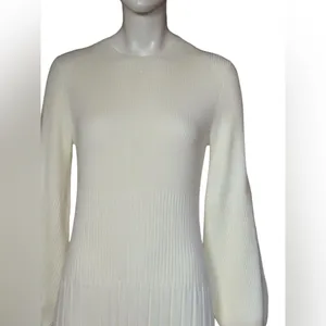 BEAUTIFUL by Lawrence Zarian Rayon Blend Elegant White Knit Dress S Small G#56 thumbnail 7