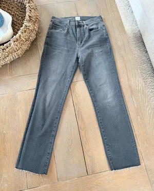 Edwin Jeans Women Bree Washed Black‎ 27 Straight Leg High Rise Raw Hem EW2003QRZ thumbnail 1