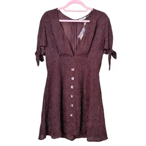 Urban Outfitters Blu Pepper Brown Polka Dot Dress Size Large thumbnail 3