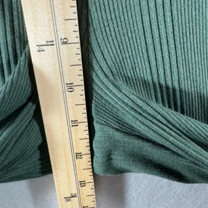 355 | Aerie Womens Small Ribbed‎ High Waisted Flare Lounge Pants Green thumbnail 4