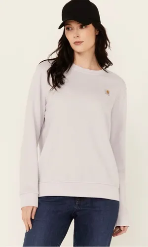 Carhartt Women’s Relaxed Fit Midweight Crewneck Sweatshirt XS Lilac Light Purple thumbnail 1