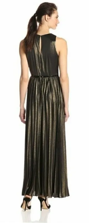 Donna Morgan Gold/Bronze Metallic Sleeveless Formal Maxi Dress thumbnail 1