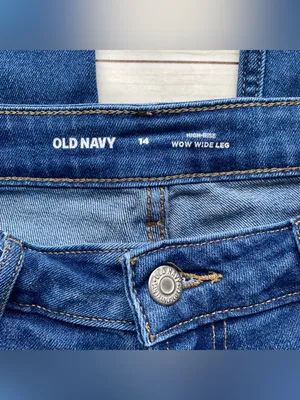 Old Navy WOW high rise wide leg dark wash denim jeans Classic timeless fall 14 thumbnail 2