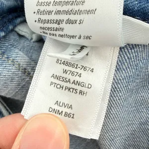 Paige Anessa High Rise‎ Wide Leg Jeans Light Blue Wash Women 26 Raw Hem Denim thumbnail 8