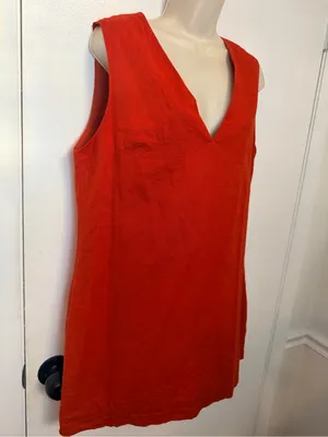 Commence Red Sheath Dress V Neck Sleeveless Party Cocktail Mini Dress Size L thumbnail 4