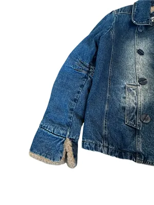 Vintage Paris Blues Outerwear Denim Chore Coat Barn Jacket Quilted Lining Y2K thumbnail 2