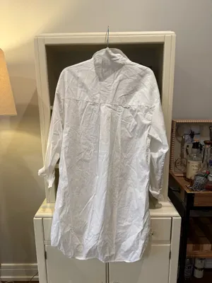 Sessei White Dress Shirt Dress thumbnail 2