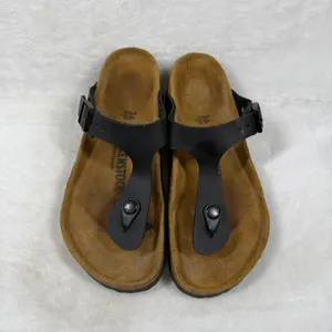 Birkenstock Gizeh Black Birko-Flor Thong Sandals Womens‎ 36 L5 Made in Germany thumbnail 4