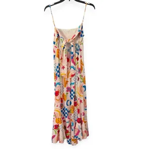 Paper Heart Colorful Celestial Open Back Abstract Maxi Dress Size Small thumbnail 4