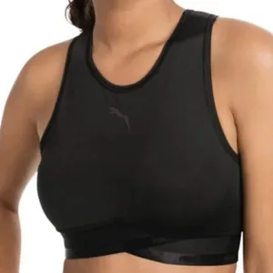 Puma‎ Women Size XS Soft Sports Crop Top In Black Sports Bra thumbnail 5