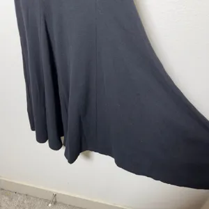 Lauren Ralph Lauren‎ Women Black Ribbed Midi Dress Suede Equestrian Preppy Swing thumbnail 5
