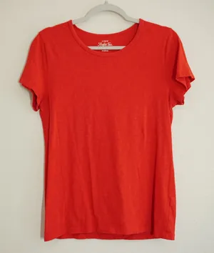J. Crew Studio Tee Medium Red Orange Short Sleeve 100% Cotton Slub T-Shirt thumbnail 1