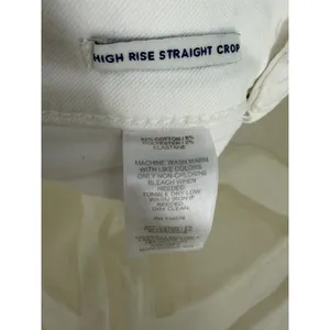 Vineyard Vines Womens Jeans High Rise Straight Crop Raw Hem White 26 thumbnail 4