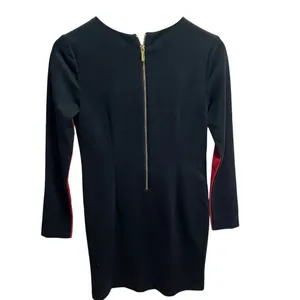 Michael Kors 2 Red Black‎ Colorblock Sheath Dress Long Sleeve Career Stretch thumbnail 4