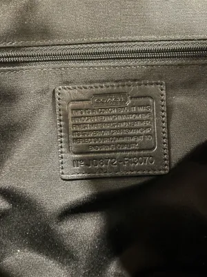 Vintage COACH Hamptons Signature Logo Satchel Bag F13070 Black/Gray Turn Lock thumbnail 6