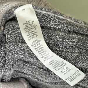 White House Black Market Wool Cowl Neck Patchwork Poncho Sweater Grey Medium thumbnail 11