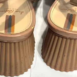 Sam Edelman Toren Slingback Tan Leather Pumps, Block Heel Size 7M thumbnail 9
