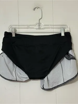 Lululemon Speed Up Shorts 2.5” Size 6 Black White Print Lined Running Active thumbnail 6