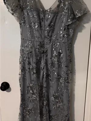 SHEIN Light Blue/Gray Sequin Embellished Dress thumbnail 2