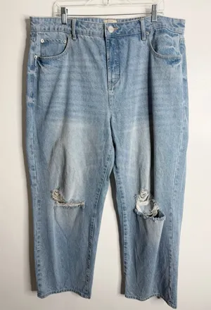 Eloquii Ripped Knee High Waist Jean Loose Fit Baggy Size‎ 14 Streetwear Casual thumbnail 1