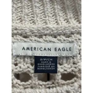 American Eagle Chunky Open Knit Sweater‎ Crew Neck Short Sleeve Size Small thumbnail 2