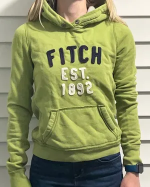 Abercrombie Lime Green Hoodie Sweatshirt thumbnail 1