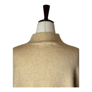 Magaschoni Sweater Women‎ Small Tan Knit Wool Blend Mock Neck Pullover thumbnail 5