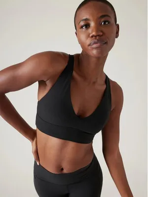 New Athleta S Transcend (Serenity) Plunge Sports Bra Small A-C Black thumbnail 1