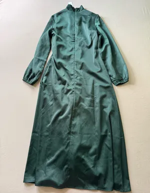 Boutique Twist Neck A-Line Satin Maxi Dress thumbnail 2
