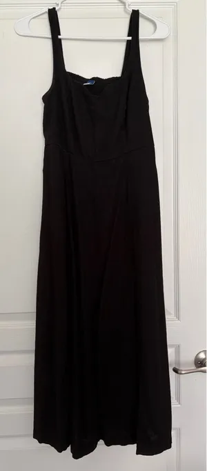 Old Navy Black Sleeveless Midi Dress Sweetheart Neckline thumbnail 1