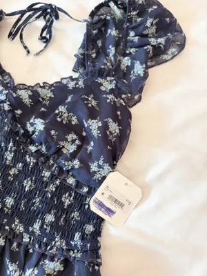 Altar’d State Sienna Navy Floral Mini Dress Size Medium thumbnail 4