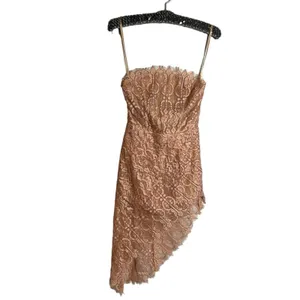 NBD Revolve Secrets Revealed Lace Asymmetrical Romper in Dusty Rose Sz XS thumbnail 5